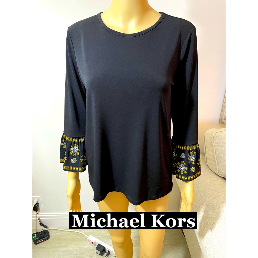 Michael Kors Tunic W/ belled‎ floral Sleeves Sz PM